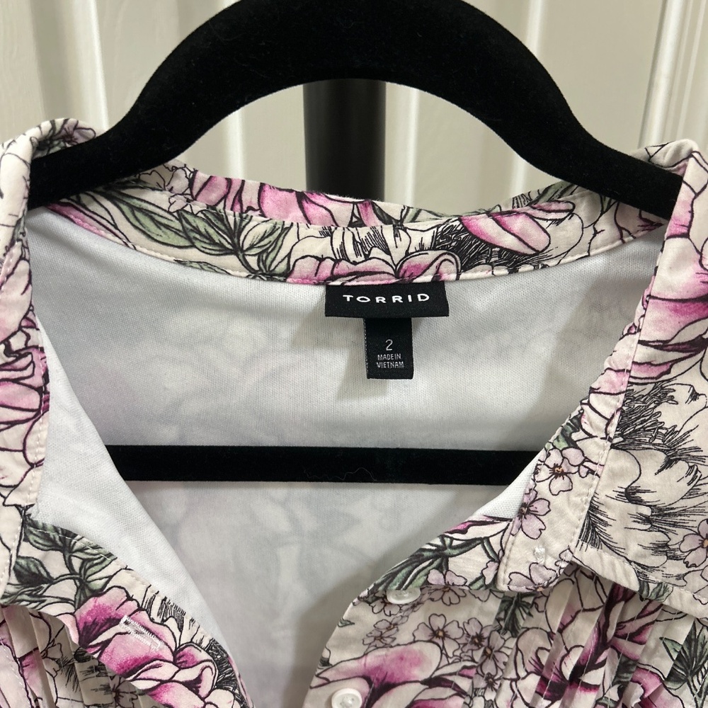 Pink and White Floral Dress Size 2 - Picture 2 of 3